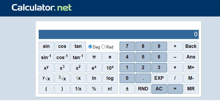 Calculator tool from Calculator_net
