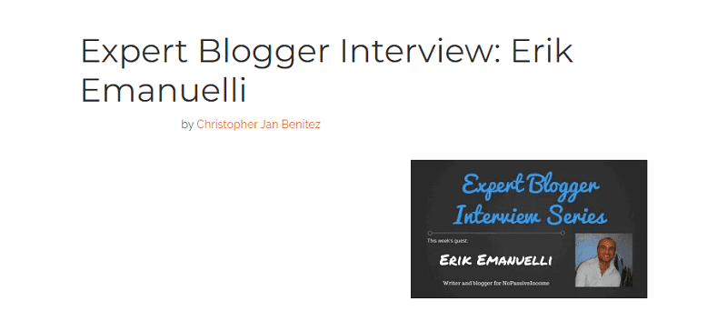 Example of expert blogger interview