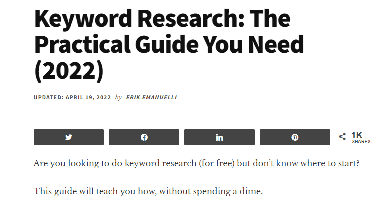 Keyword research guide by Erik Emanuelli_screenshot