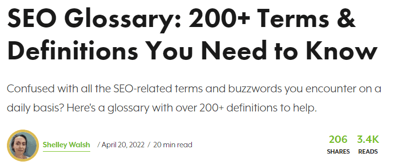 SEO Glossary 200 Terms & Definitions You Need to Know by SearchEngineJournal