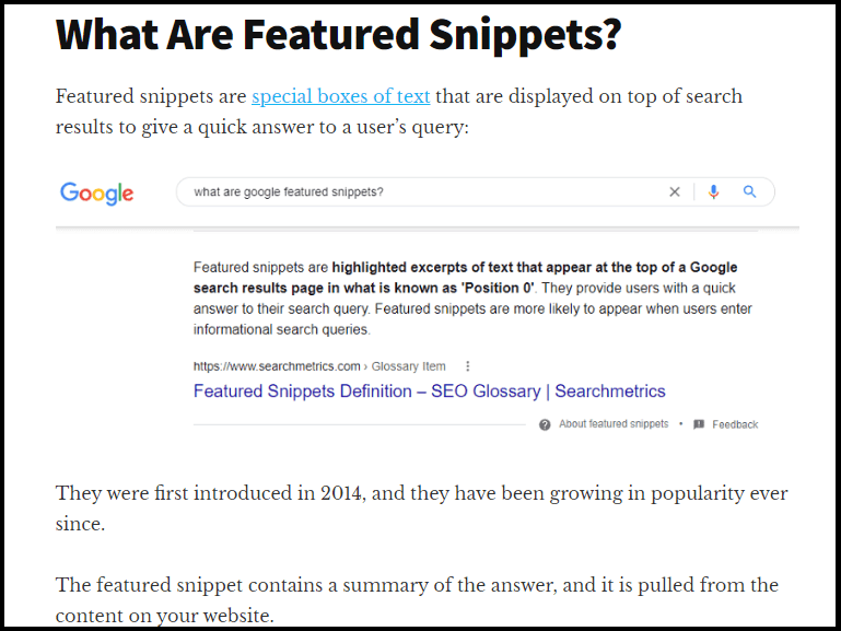 Featured snippets article_screenshot