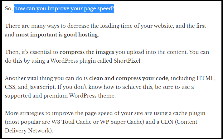 How to improve your page speed: some tips