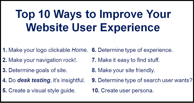 Top 10 ways to improve your website user experience