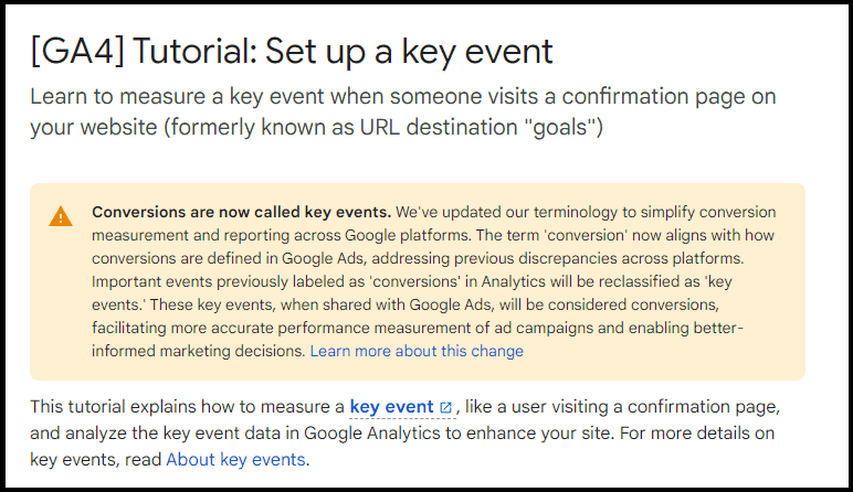 How to set up key events in GA4