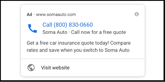 Example of call_only ads