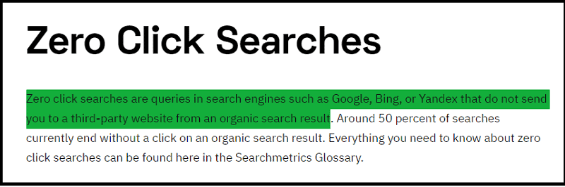 Zero click searches