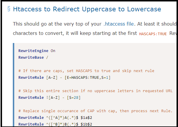 Htaccess to redirect uppercase to lowercase guide