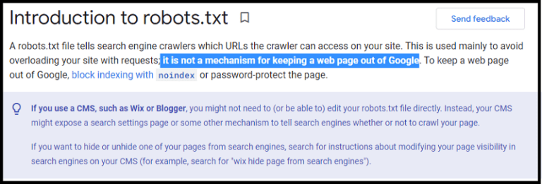 html noindex robots.txt