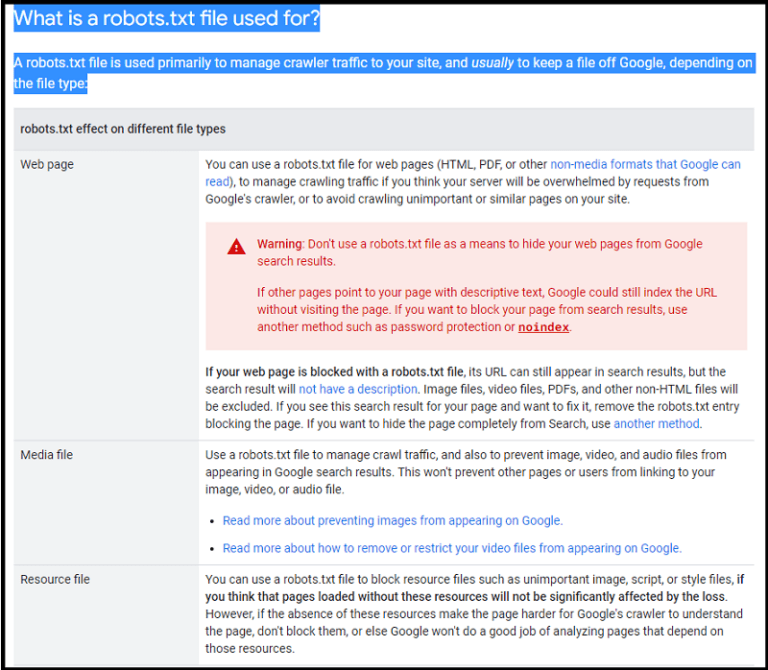 robots txt user agent list
