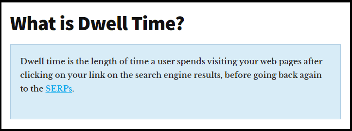 What is dwell time? (according to ErikEmanuelli.com)