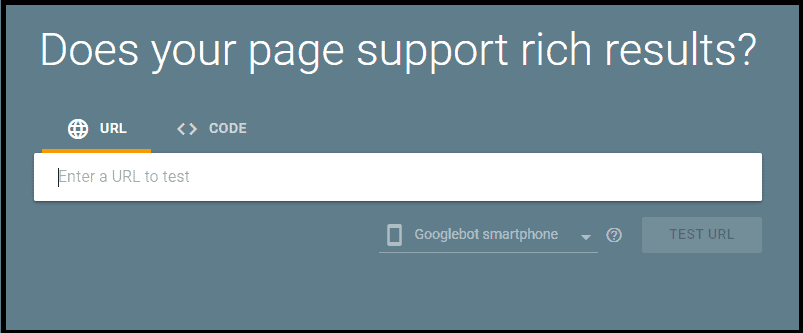 Google rich result tester tool (screenshot)