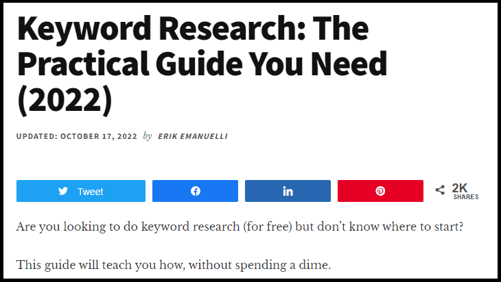 Keyword research guide by ErikEmanuelli.com