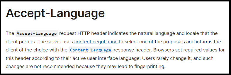 Accept-language HTTP header as explained at Mozilla.org
