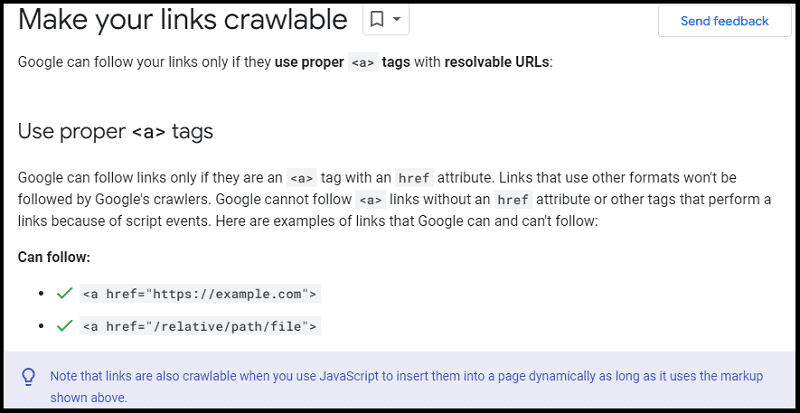 How to make your links crawable according to Google Search Central