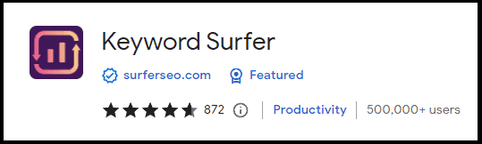 Keyword Surfer Chrome extension screenshot