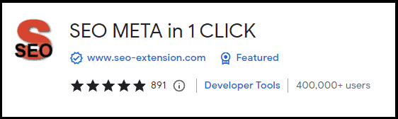 SEO Meta in 1 Click Chrome extension screenshot