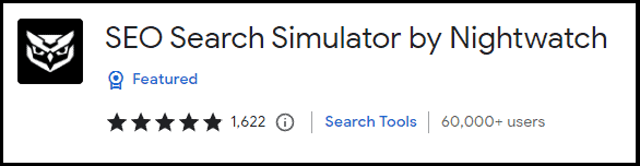 SEO Search Simulator Chrome extension screenshot