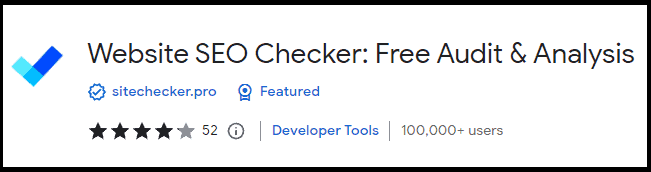 Website SEO checker Chrome extension