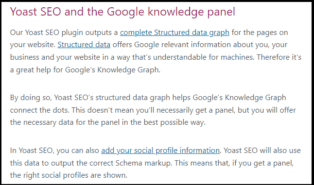 Yoast SEO and the Google knowledge panel