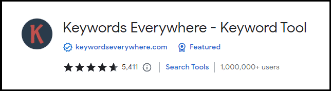 Keywords Everywhere Chrome extension (screenshot)