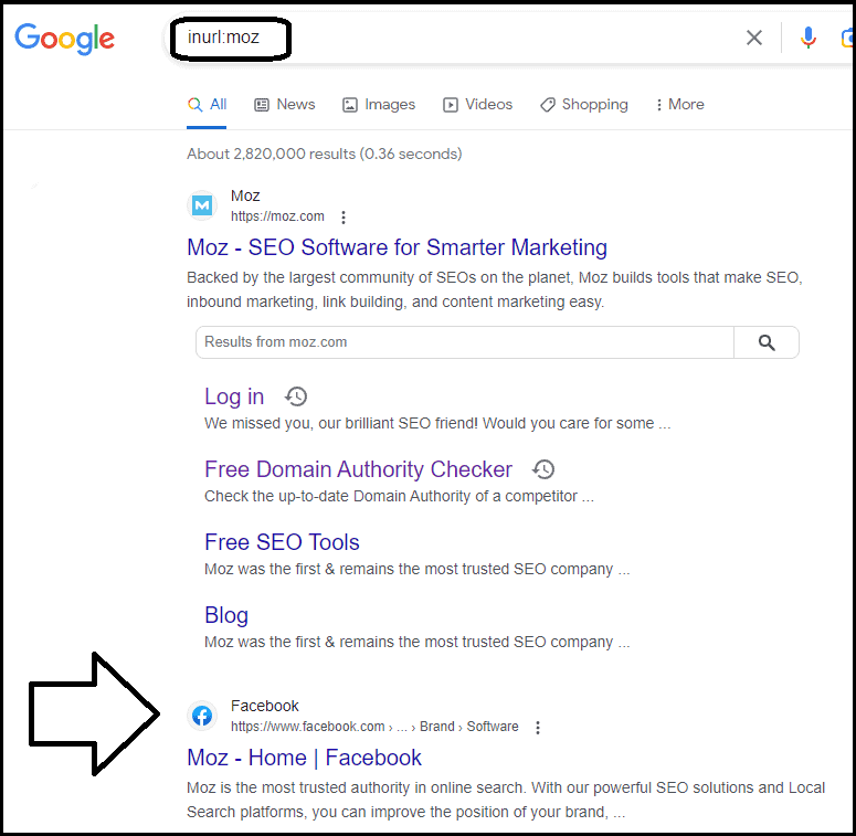 Search results for the Google operator "inurl:moz"